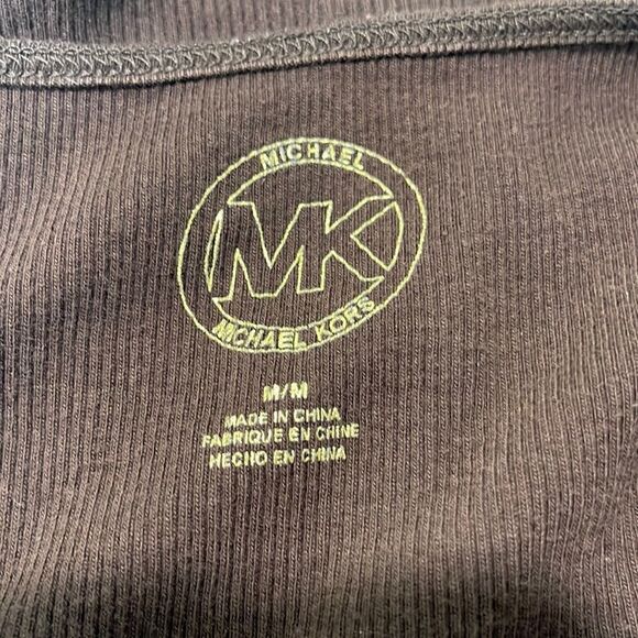 𝅺michael Michael Kors Brown Ribbed Sequin Tank Top Sz M - Picture 12 of 13